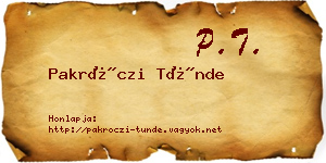 Pakróczi Tünde névjegykártya